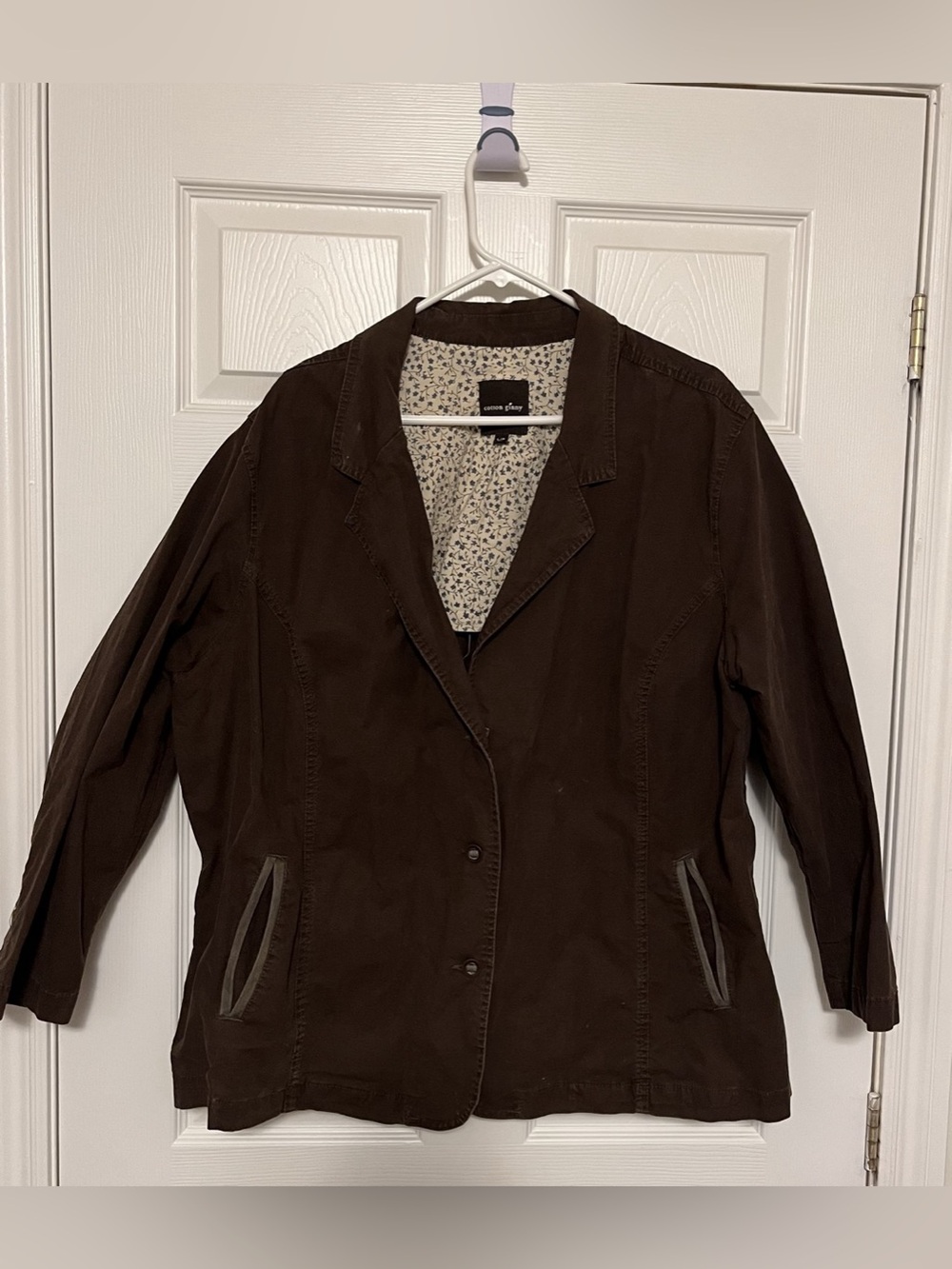 Cotton Ginny Plus - Brown Blazer Jacket Size Large (equivalent 2x)